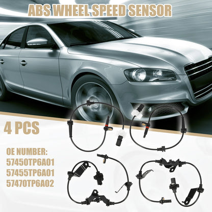 Set of 4 ABS Wheel Speed Sensors for Honda Crosstour (2010–2015)