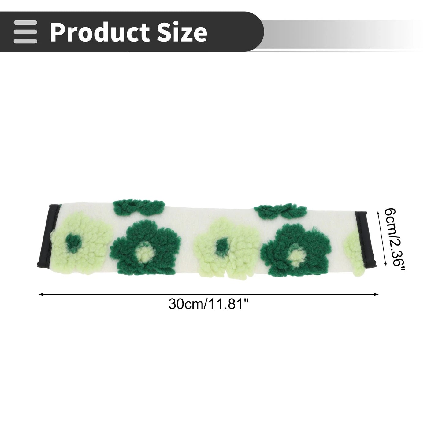 Set of 2 Green Seat Belt Cover Pads for Universal Fit (30cm)