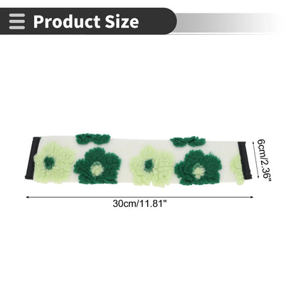 Set of 2 Green Seat Belt Cover Pads for Universal Fit (30cm)