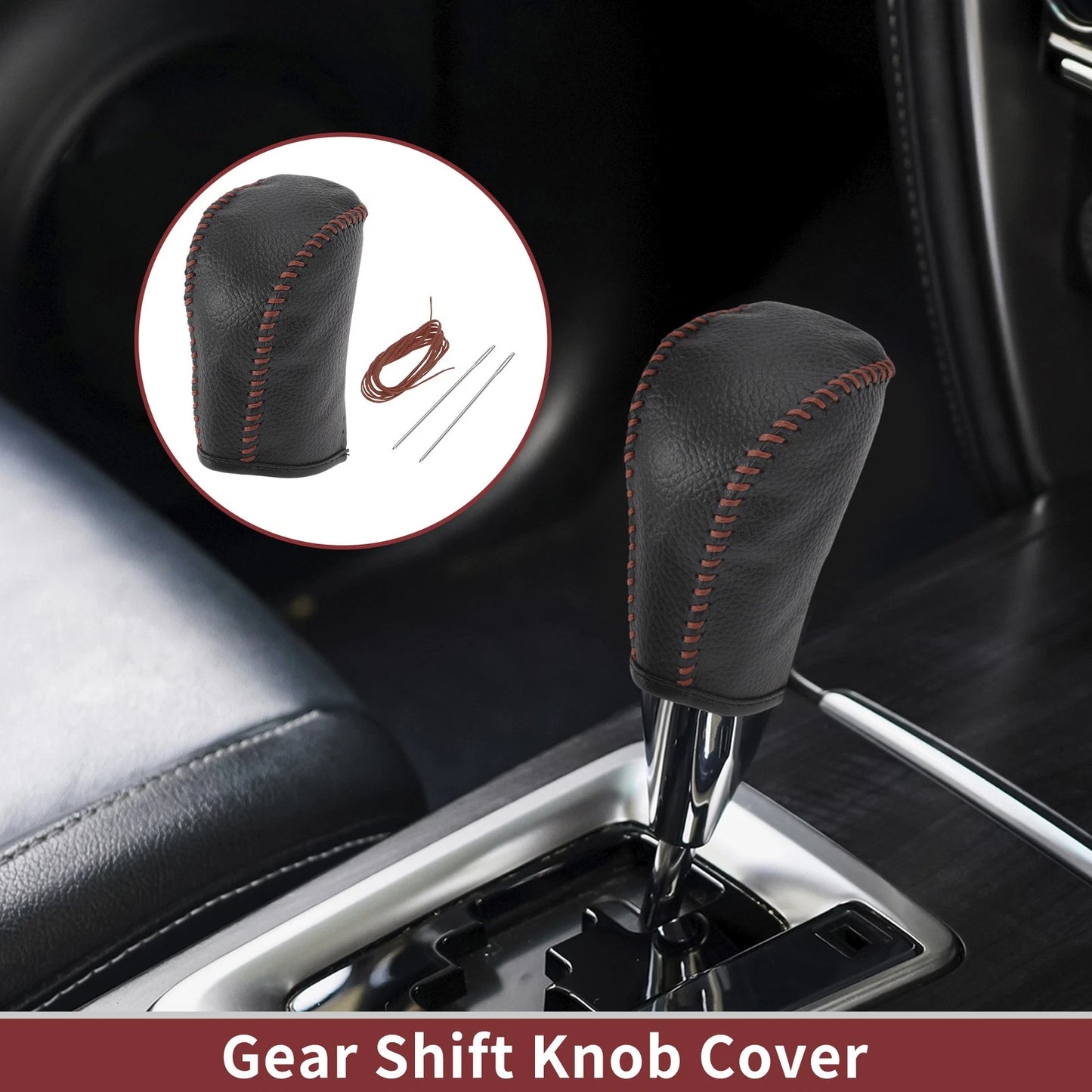 Gear Shift Knob Cover for Subaru Forester (2006–2012) Brown Faux Leather