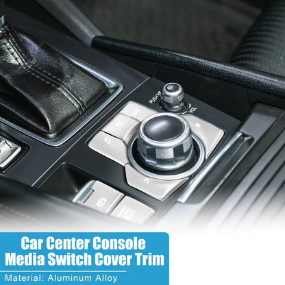 7pcs Center Console Media Panel Handbrake Trim for Mazda CX-5 (2017–2020) Silver Tone