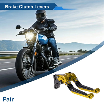 Short Long Brake Clutch Levers for Kawasaki ZZR600 (1990–2006) - Gold Black