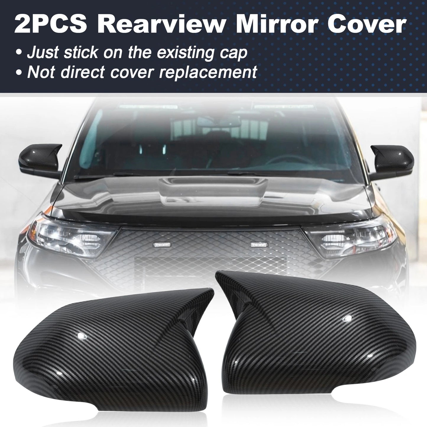 2X Ox Horn Rearview Mirror Cover for Ford Explorer (2020–2024)