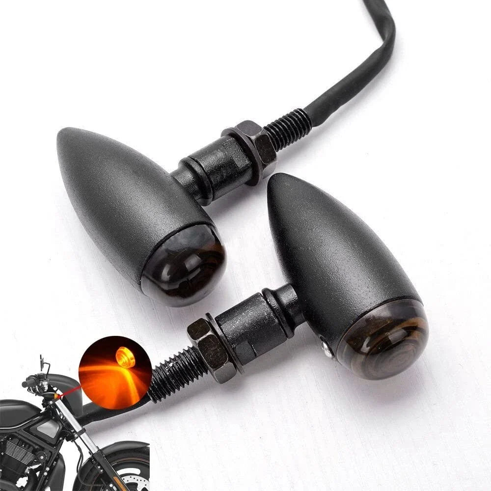 Bullet Shaped Metal Turn Signal Lights for Motorcycle (Mini)