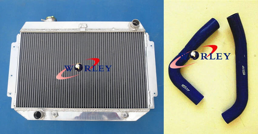 Aluminum Radiator & Red Hose for Holden HQ HJ HX HZ 253 308 V8