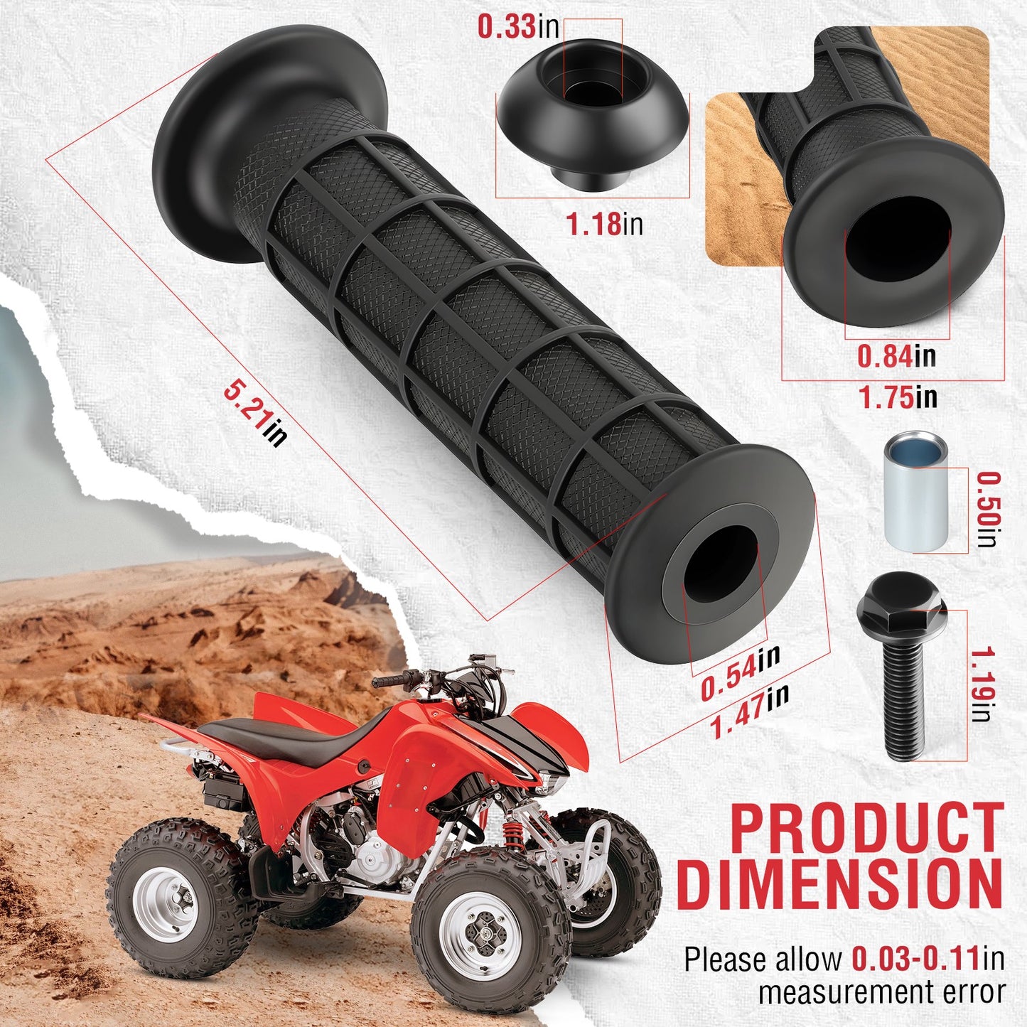 2 Handle Grip & Bar End Guard for Honda FourTrax (125–350)