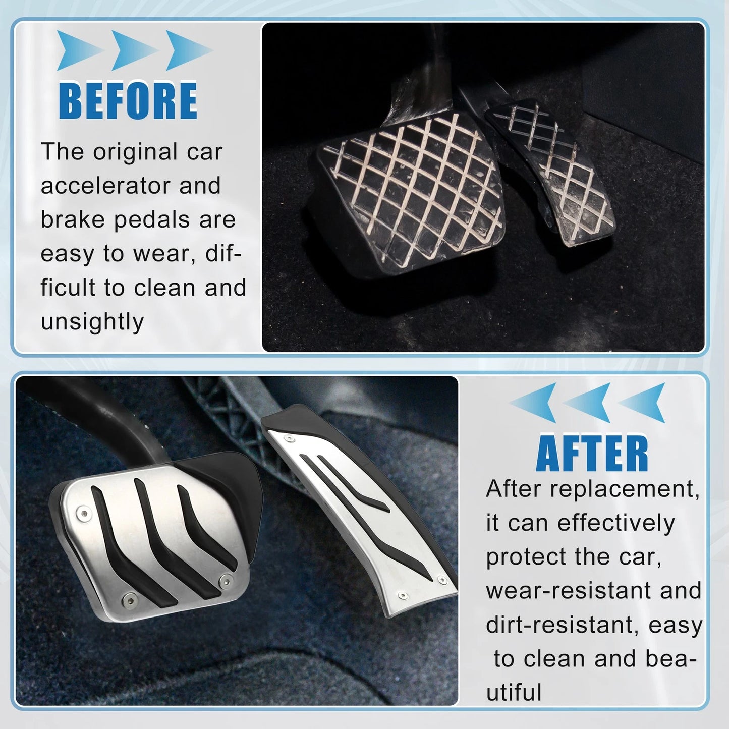 3 Pcs Accelerator & Brake Pedal Cover Set for BMW 1 2 3 4 Series (F20)