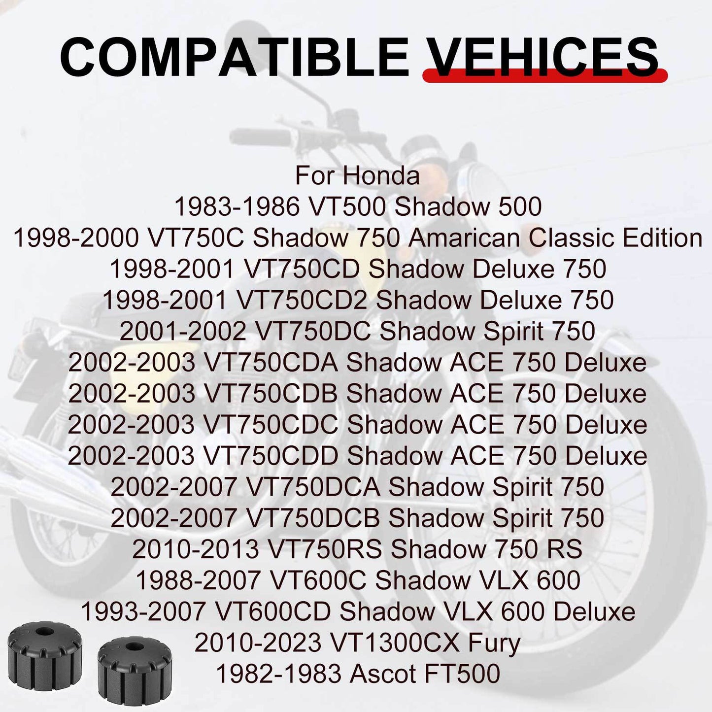 Front Fuel Tank Rubber for Honda Shadow VT500 VT600 VT750 VT1300 (1983–2012)