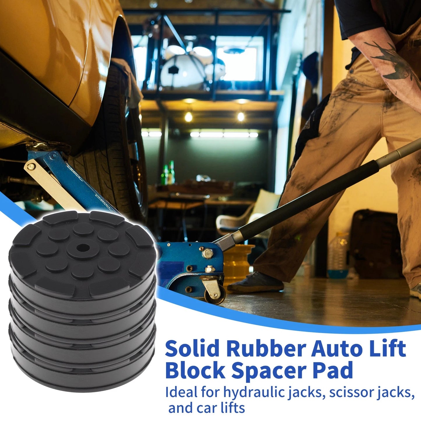 Set of 4 Rubber Jack Pads for Universal Floor Jacks