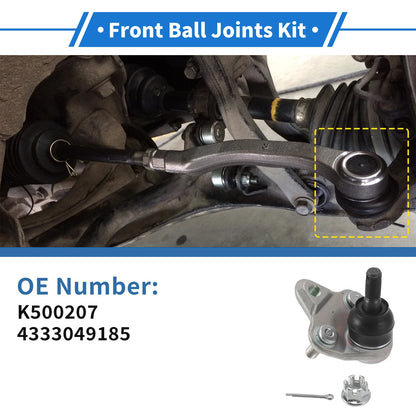 2X Front Lower Ball Joints for Toyota Prius (2010–2015) No.K500207/4333049185