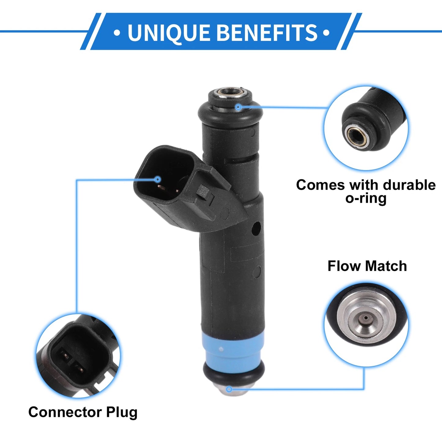 1 Pcs No.04854181 Fuel Injector for Jeep Wrangler 4.0L (1999–2004)