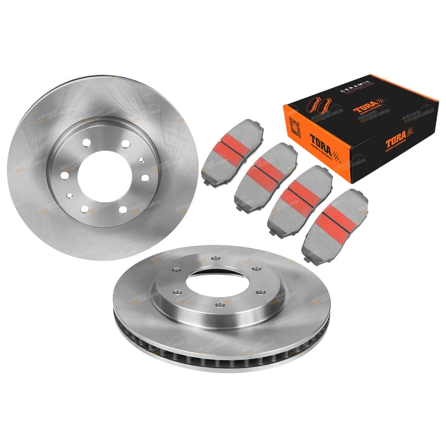 2X Front Disc Brake Rotors & Pads for Mitsubishi Triton (2018–2020)