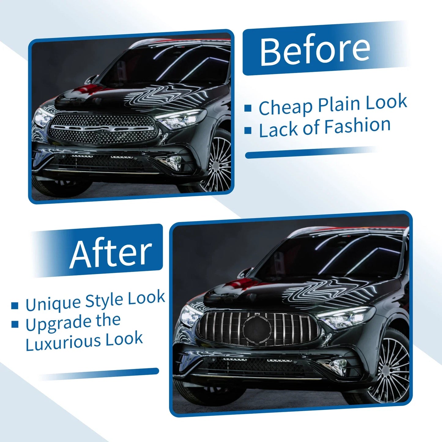 Front Upper Bumper Grille for Mercedes-Benz GLC250 (2017-2018)