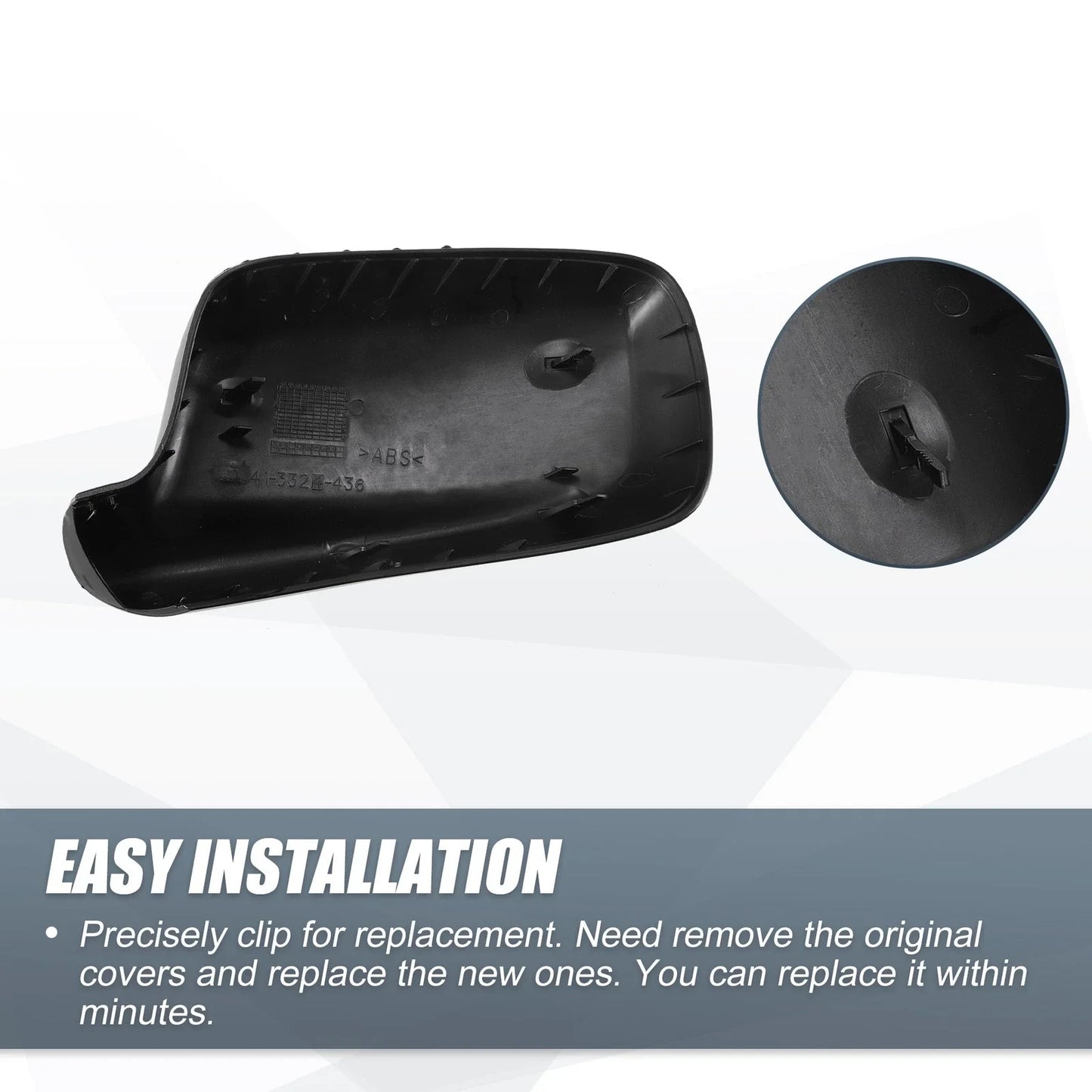 Rearview Mirror Cover Cap Gloss Black for BMW 3 Series E46 7 Series E65
