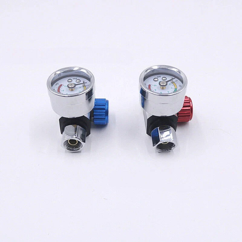 2 x Universal G1/4 Paint Spray Gun Regulator Gauge for All Vehicles