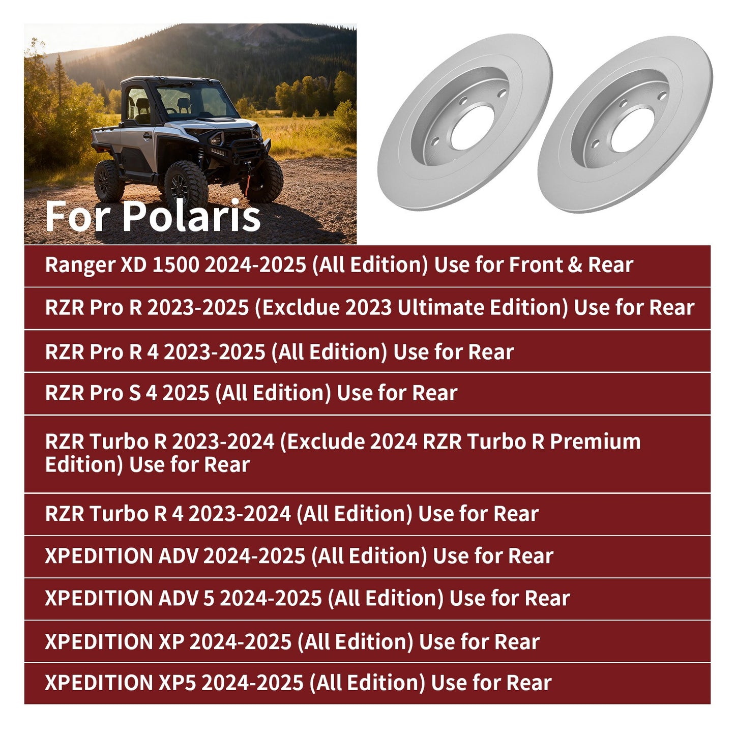 2X Rear Brake Rotors for Polaris RZR Pro S 4 (2023–2025)
