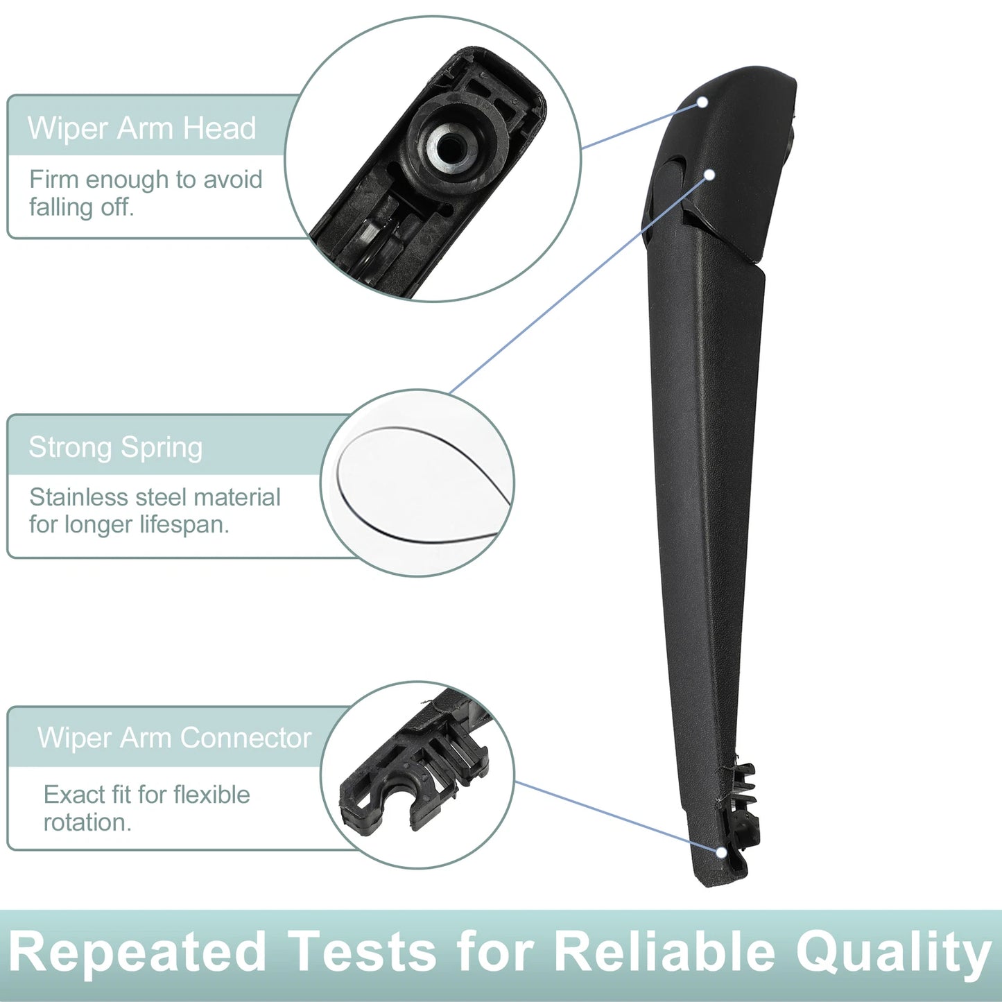Set of 2 Rear Back Windshield Wiper Blade Arms for Lexus NX200T (2014–2017)
