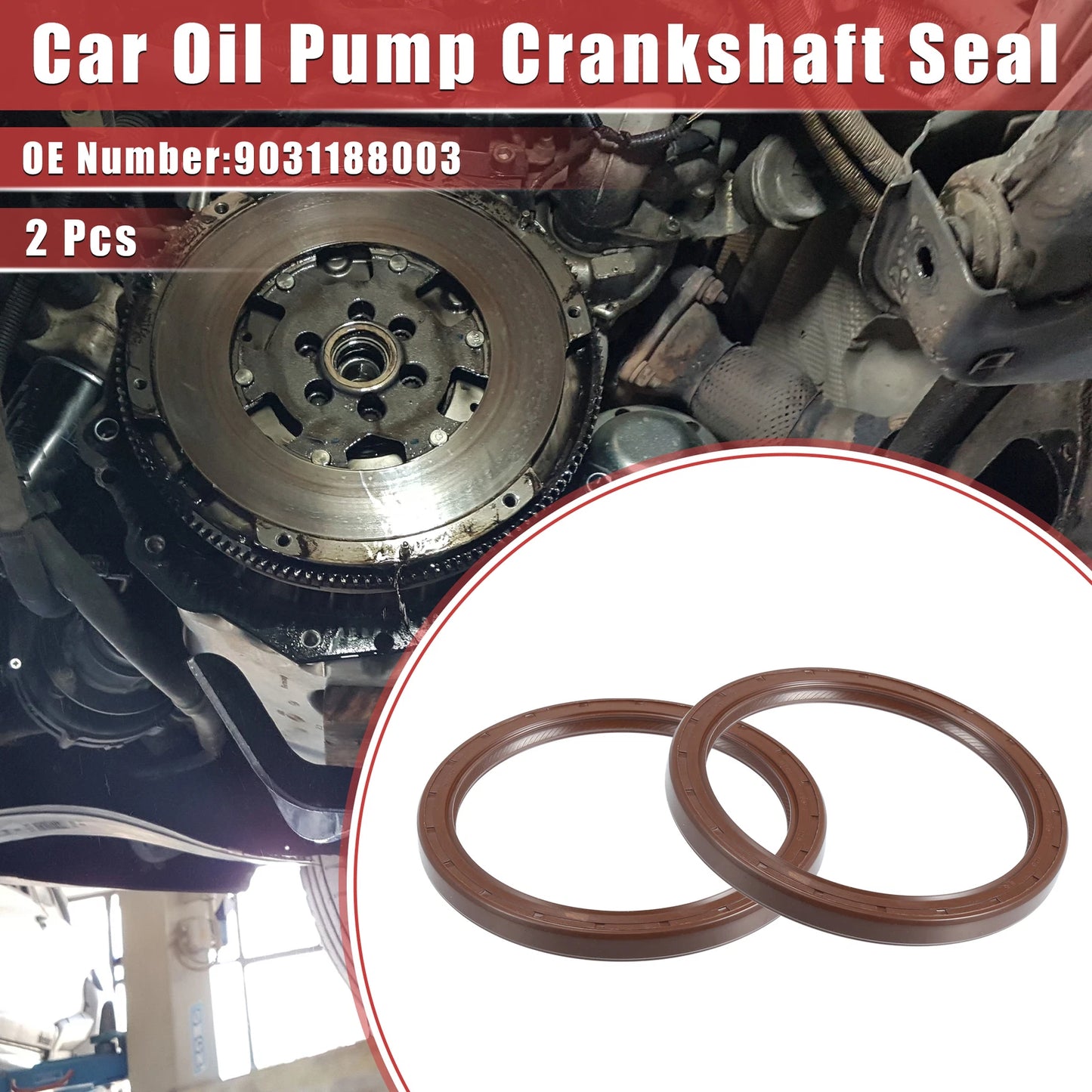 2pcs Oil Pump Rear Crankshaft Seal for Toyota Tacoma (1995–2000) No. 9031188003