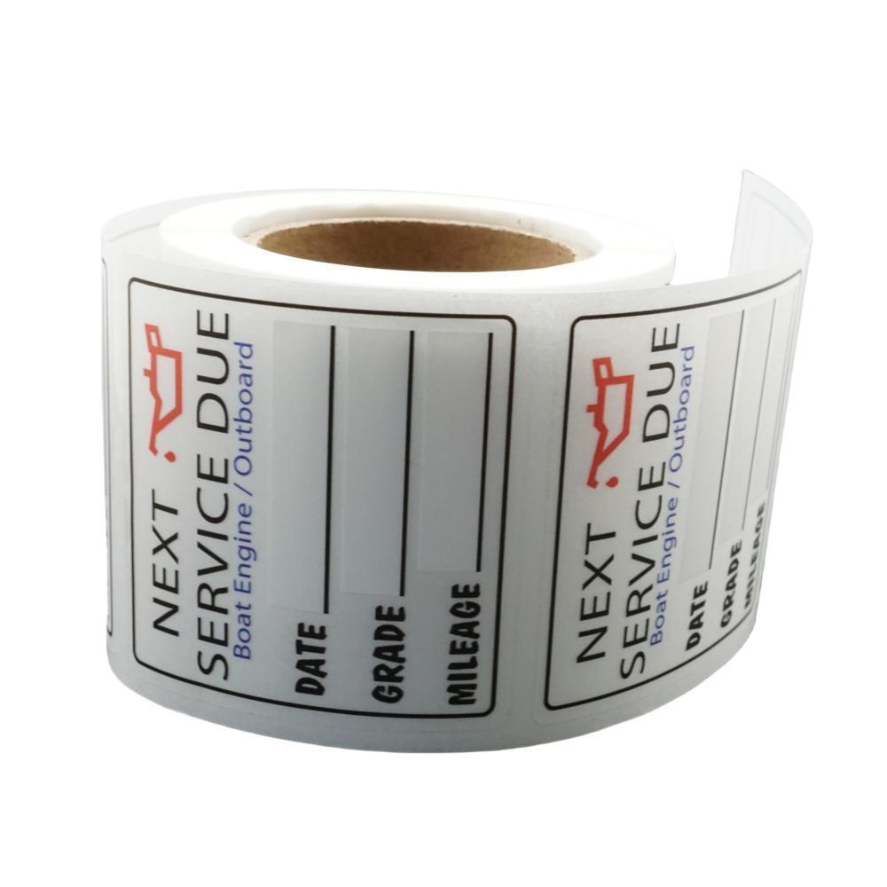 Set of 200 Oil Change Reminder Stickers for Car/Boat