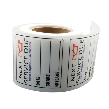 Set of 200 Oil Change Reminder Stickers for Car/Boat
