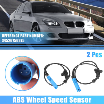 2Pcs ABS Wheel Speed Sensor for BMW 525i (2001–2007) No. 34526756375