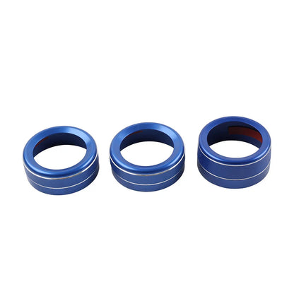 Blue AC Climate Control Knob Ring Covers for Mazda 3, CX-5 (2014-2019)