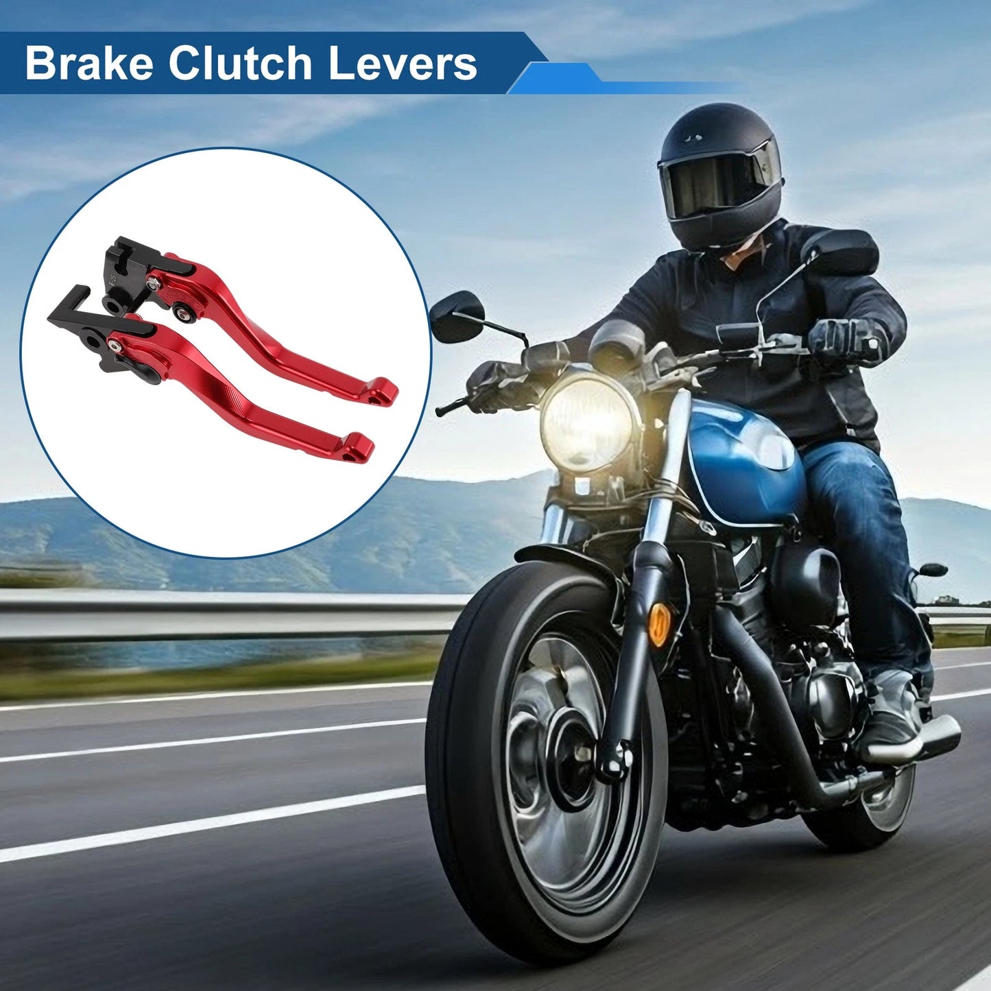 Adjustable Short Brake Clutch Levers for Kawasaki KLX 300 (2021–2025) Red 1 Pair