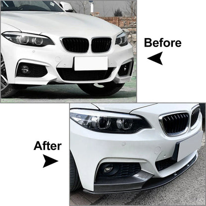 Front Bumper Spoiler Lip & Side Splitter Trim for BMW 2 Series (2014-2021)