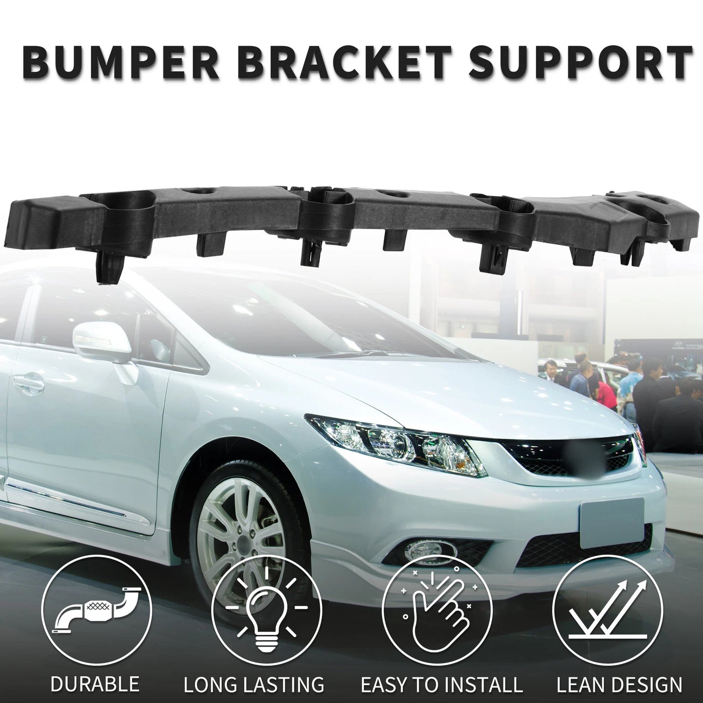 Right Rear Bumper Retainer Bracket for Nissan Versa (2020–2022) ABS Black