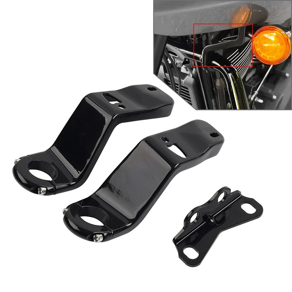 8PCS Headlight Bucket Nacelle Kit for Harley (Stainless Steel & Rubber)