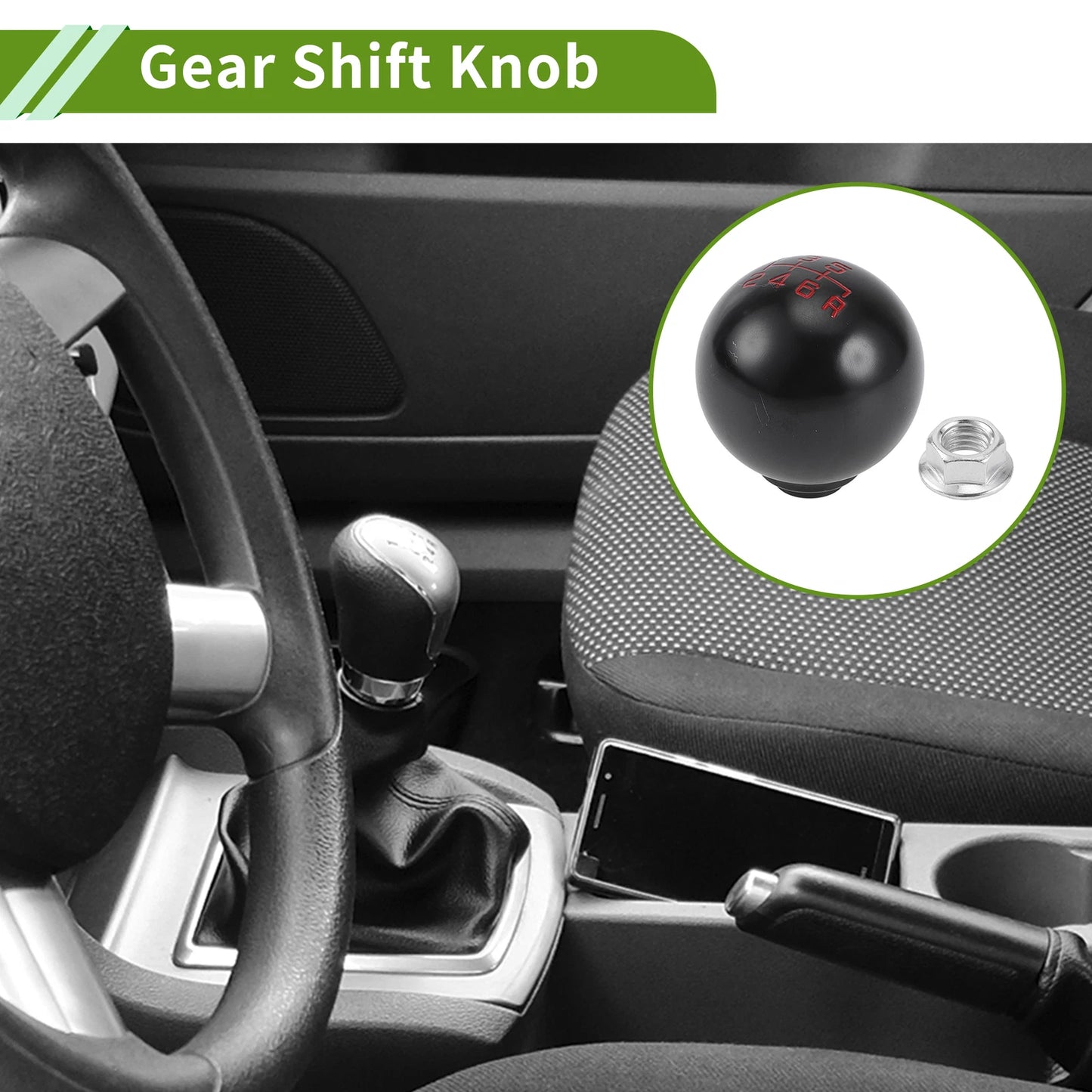 6 Speed Manual Gear Shift Knob for Honda Accord (1990–1997) Aluminum Black