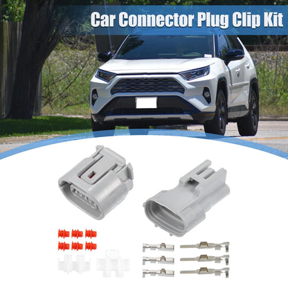 Set of 3 Pin TS Alternator Connector Male Female Adapter for Toyota