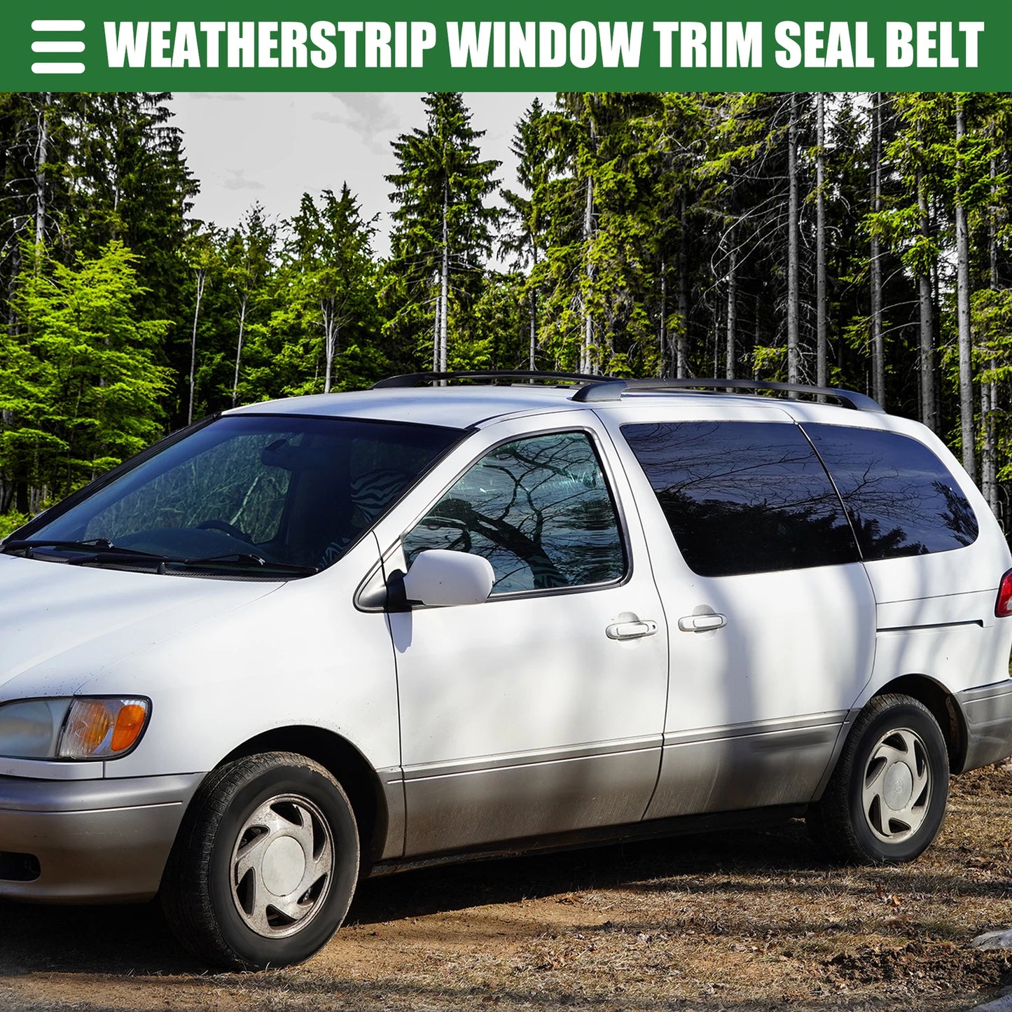 Set of 2 Front Left Right Door Window Belt Weatherstrip for Toyota Sienna (2004–2010)
