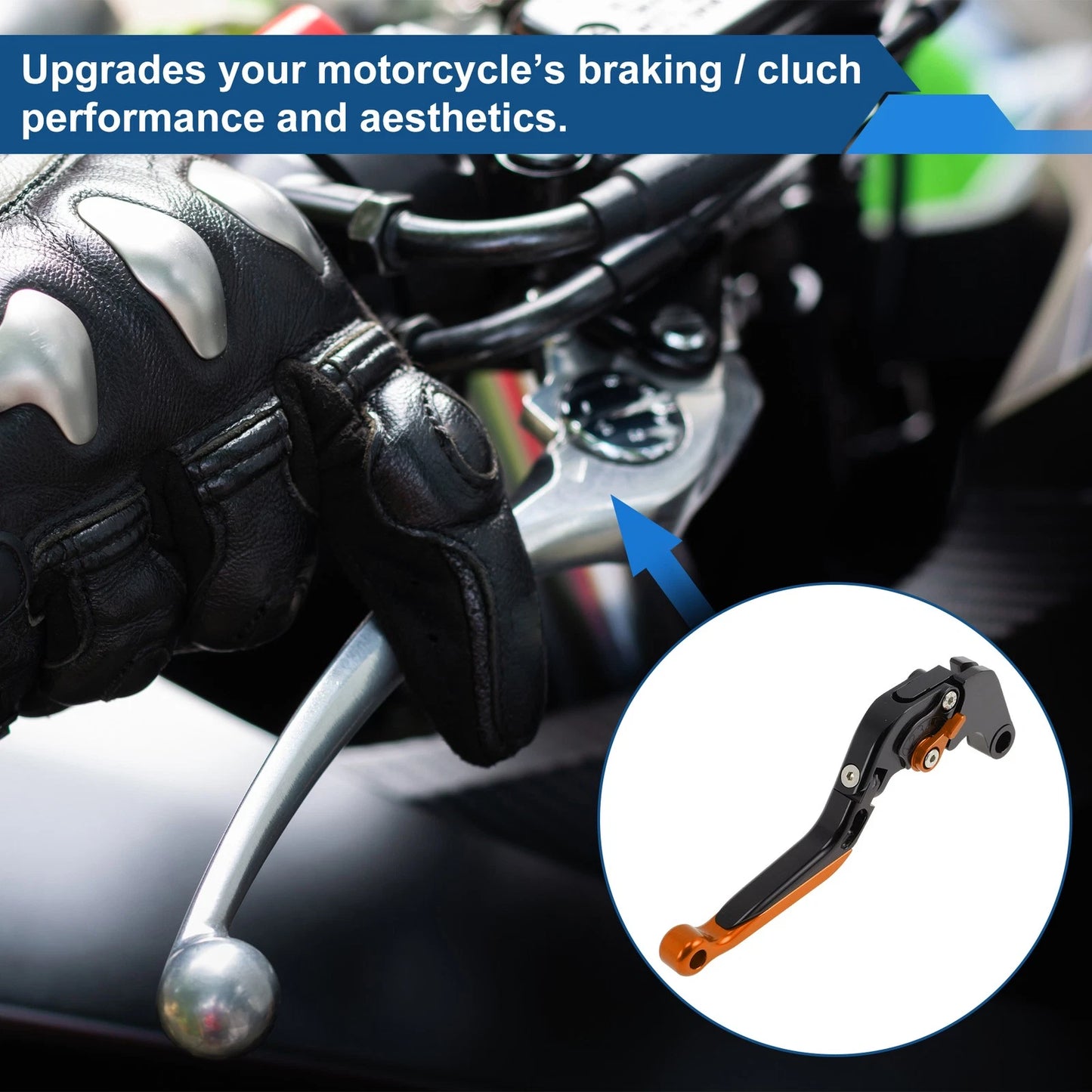 Adjustable Brake Clutch Levers for Honda CBR650R (2019–2023) Black Orange
