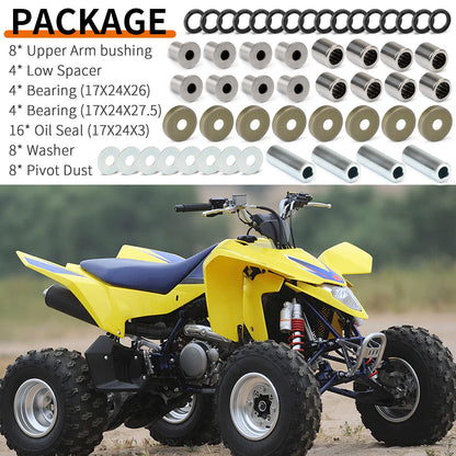 Front Upper Lower A-Arm Bushing Kit for Kawasaki KFX400 (2003–2006)