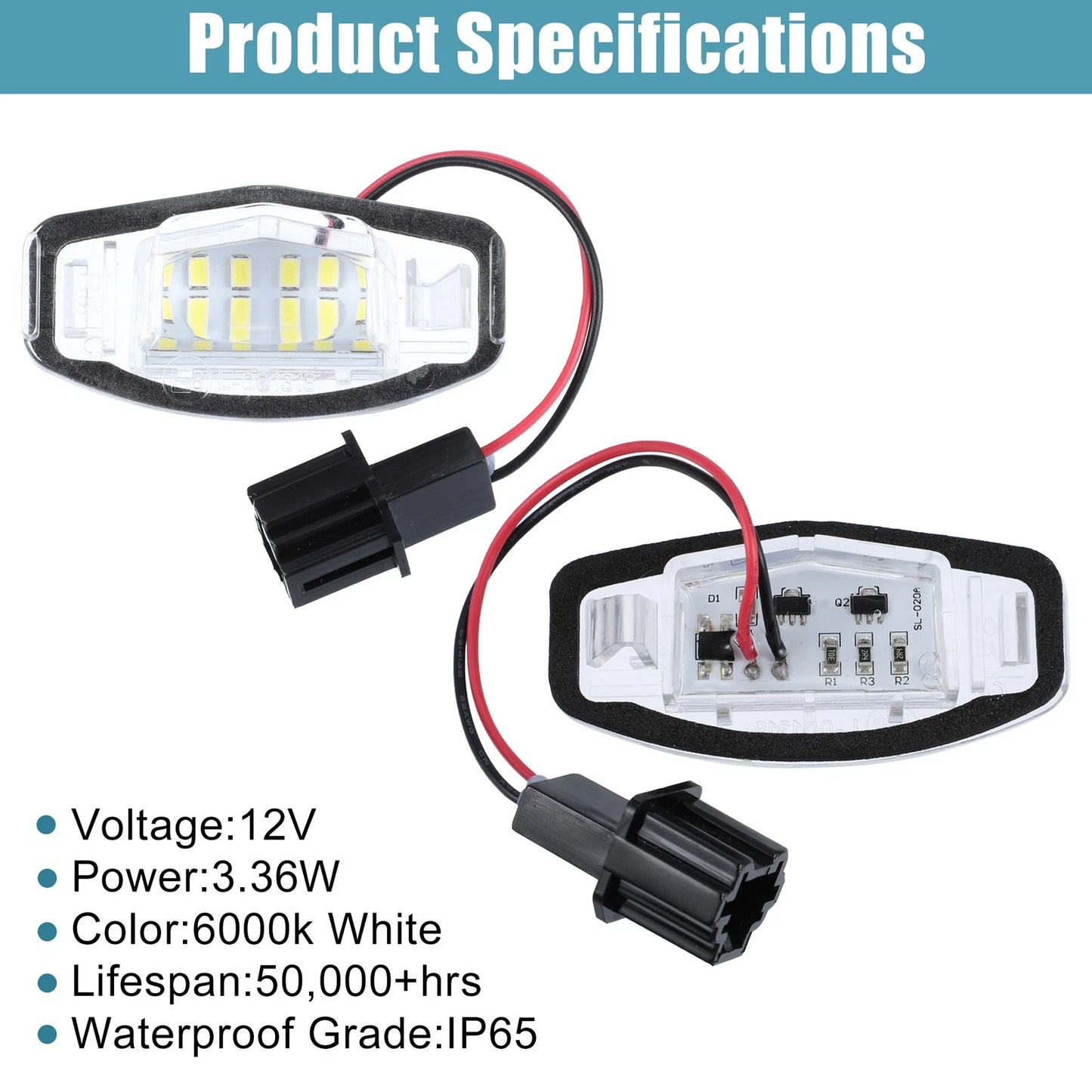 2X LED License Plate Light for Honda Acura