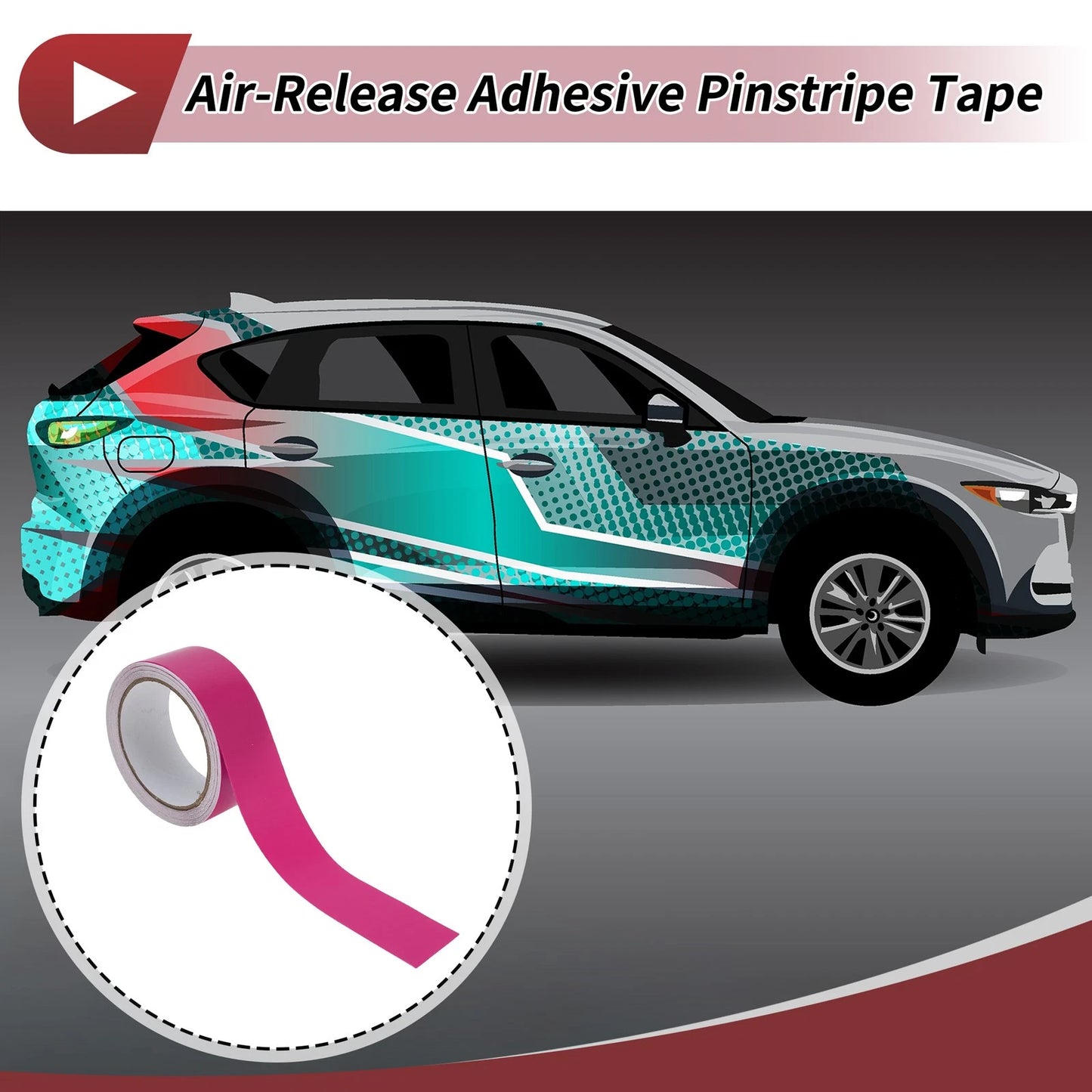 Pinstripe Tape 40mmx10m for Car Motorcycle Boat Matte Rose Red