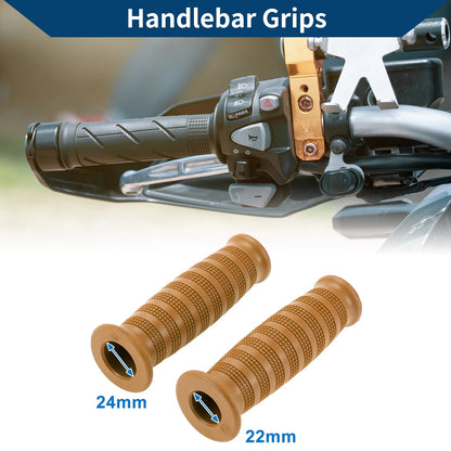 Set of 2 Rubber Hand Grips for Motorcycle (7/8" 22mm)