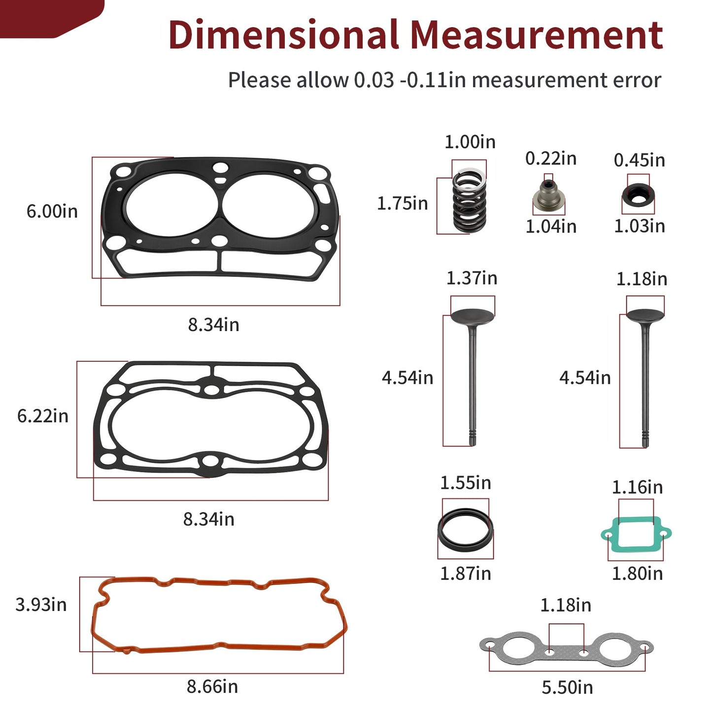Top End Cylinder Gasket Kit & Valve Seals for Polaris Ranger 800 (2013–2014)