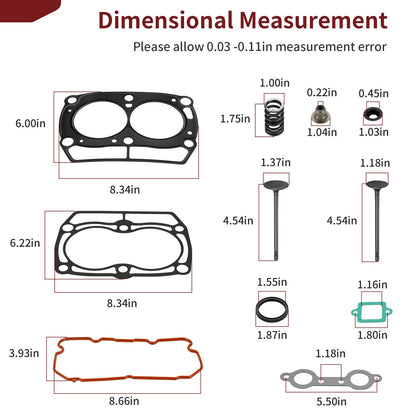 Top End Cylinder Gasket Kit & Valve Seals for Polaris Ranger 800 (2013–2014)