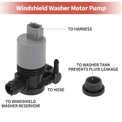 Windshield Washer Pump with Grommet for Mazda Toyota