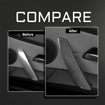 Carbon Fiber Interior Door Handle Cover Stickers for BMW Z4 (2003-2008)
