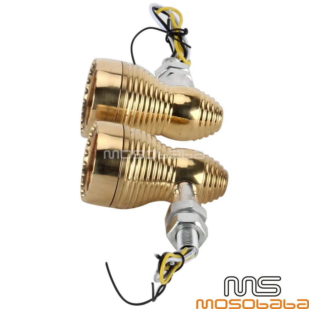 10mm Brass Turn Signal Lights for Harley Dyna FXDB (2006-2017)