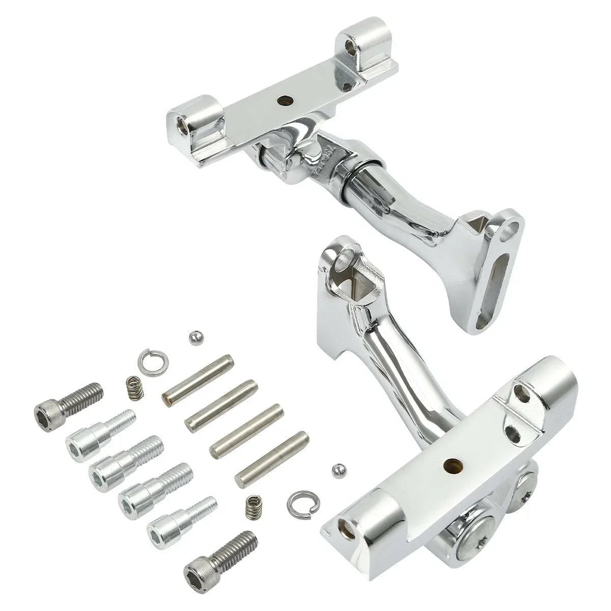 Chrome/Blk Passenger Adjustable Footboard Mount for Harley Touring (1993-2025)