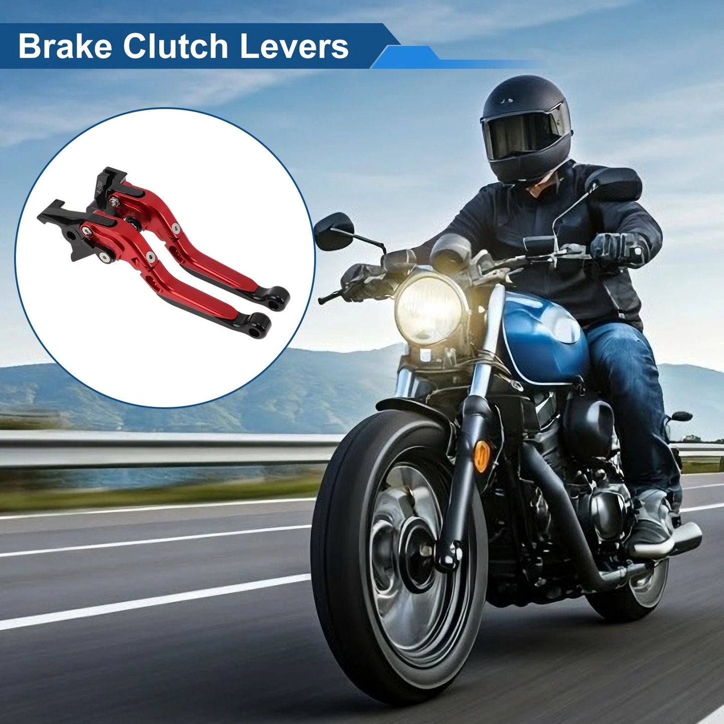 Adjustable Brake Clutch Levers for Kawasaki Z650 (2017–2023) Red Black