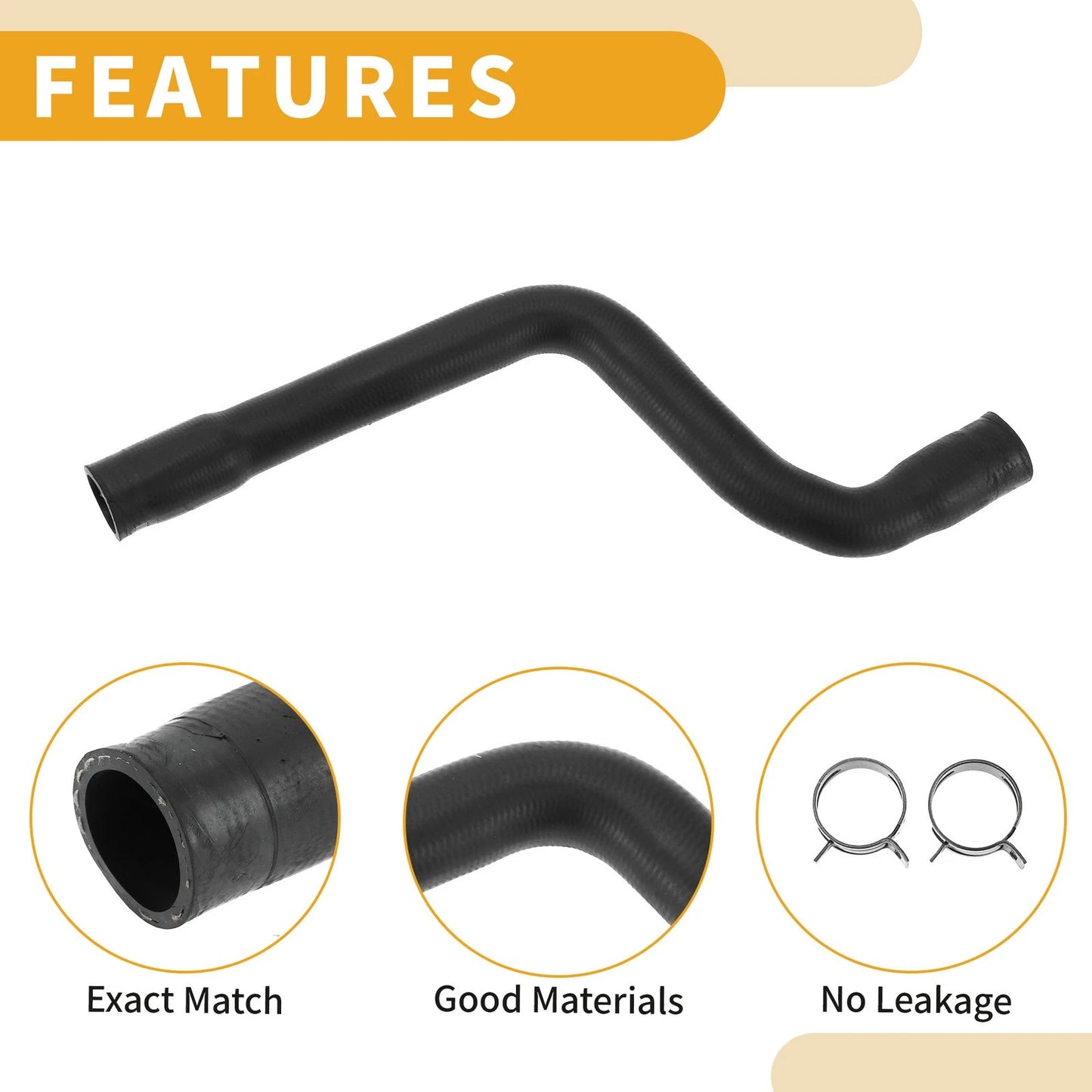 Radiator Hose for Ford Focus Mk2 2.0 (2004–2012) No. 3M5H8260EK Rubber Black