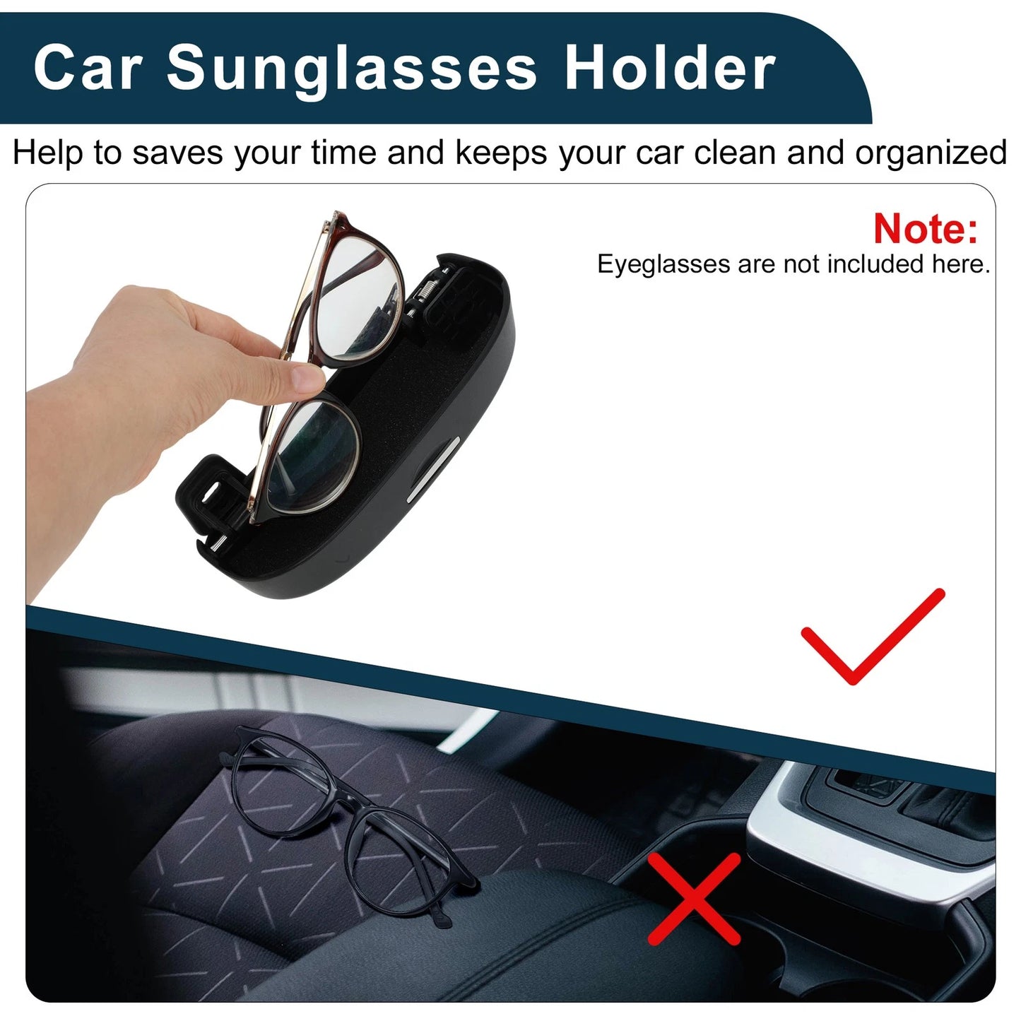 Sunglasses Case for Ford Puma MK2 ST Line X (2020–2025) ABS Black Set of 1