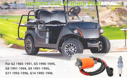 Ignition Coil & Spark Plug for Yamaha Golf Cart G9 (1991–1995)
