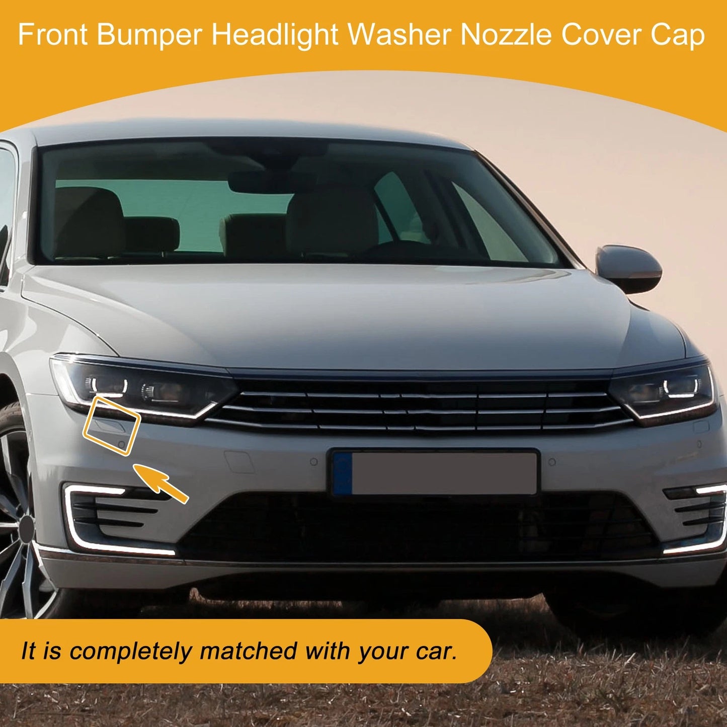 Front Right Washer Nozzle Cover Cap for VW Passat (2011–2018) 1Pcs Black