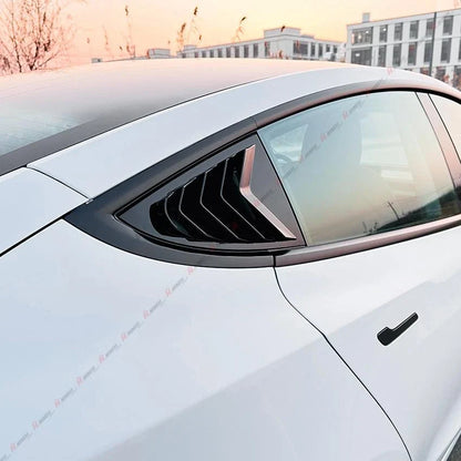 Gloss Black Rear Window Louver Shutter Cover Trim for Tesla Model 3